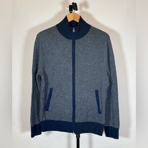 J. Crew Blue and Gray Zip Up Sweater